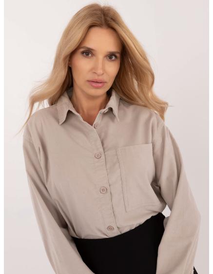 Levně Dámská košile oversize manšestrová bavlněná SUBLEVEL světle béžová