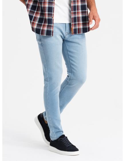 Levně Pánské džínové kalhoty na míru SLIM FIT s elastanem - modré