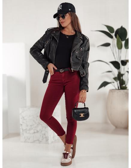 Levně Dámské skinny džíny BRITTNIX burgundy