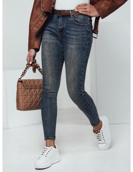 Levně Dámské úzké džínové kalhoty SKINNYJEAN s páskem námořnická modř