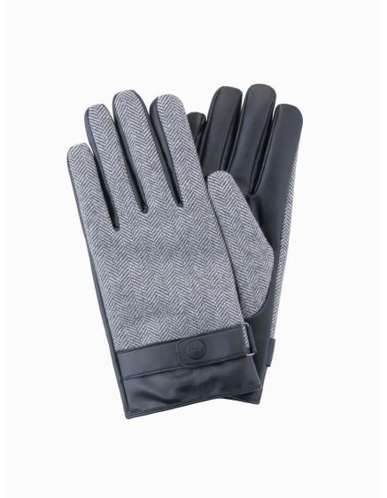 Levně Pánské elegantní rukavice ze směsi vlny - šedá melanž V1