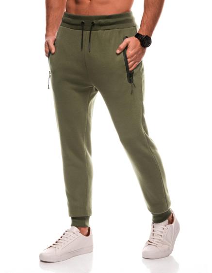Levně Pánské jednotné tepláky BASIC joggers - zelené V6 EM-PABS-0108