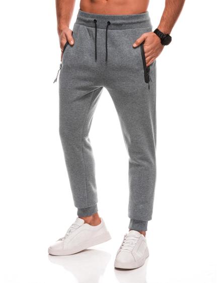 Levně Pánské jednotné tepláky BASIC joggers - šedé V6 EM-PABS-0108