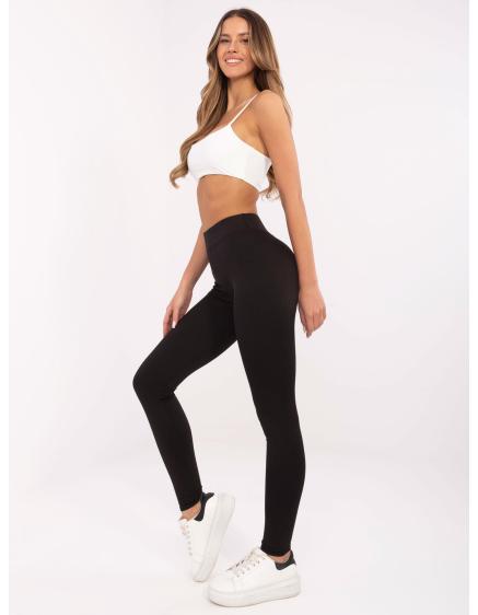 Levně Černé sportovní basic legíny s vysokým pasem