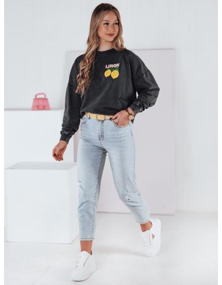 Levně Dámská mikina one size LEMONFIT grafitová