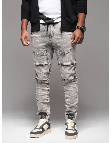 Levně Pánské kalhoty JOGGERS s cargo kapsami na zip - grafitová V3 OM-PAJO-0123