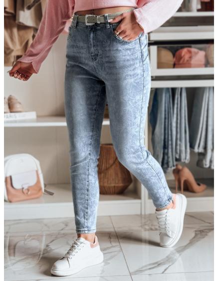 Levně Dámské džínové kalhoty slim fit s páskem BOTANIDA modrá