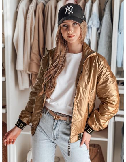 Levně Dámská prošívaná bunda bomber GLAMCIX béžová