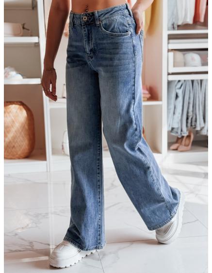 Levně Dámské skinny džíny s páskem BAGTRENDY modré