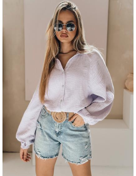 Levně Dámské džínové kraťasy s páskem HOT SUMMER modré