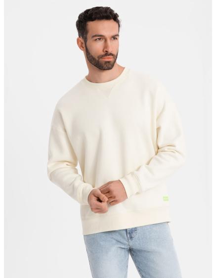 Levně Klasická unisex mikina s kulatým výstřihem - krémová V2 OU-SNBC-0104