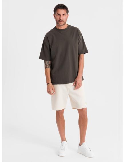 Levně Unisex tepláky se stahovací šňůrkou v pase - krémová V2 OU-SRBC-0101