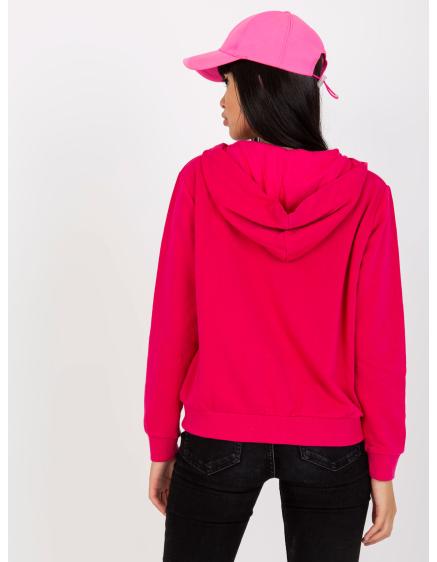 Levně Fuchsiová basic mikina s kapsami