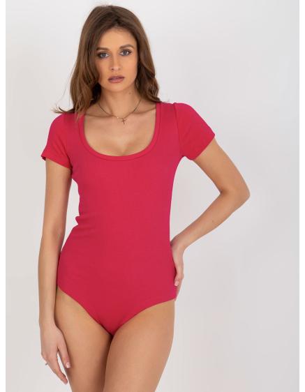 Levně Fuchsiové přiléhavé body basic s pruhy