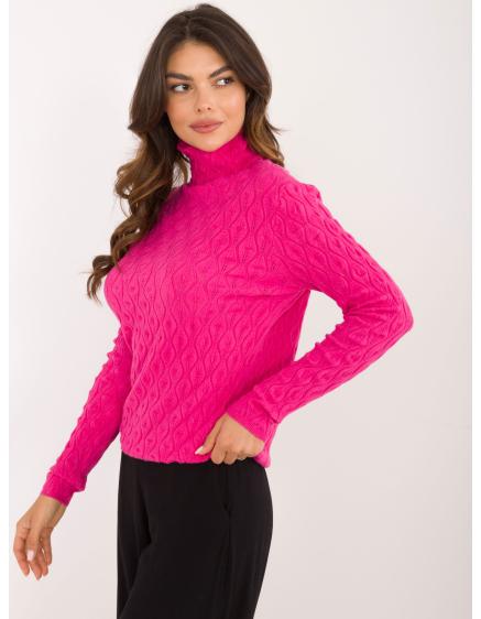 Levně Špinavě růžový elegantní svetr s netopýřím střihem