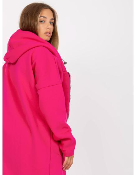 Levně Fuchsiová basic mikina s kapucí Tina RUE PARIS