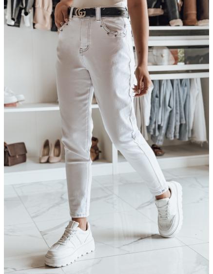 Levně Dámské džínové kalhoty LIKEMELOO mom fit bílé