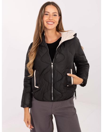 Černá přechodová bunda s kapsami