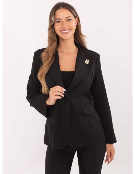 Levně Černé elegantní dámské sako RUE PARIS