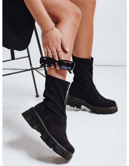 Dámské kotníkové boty na platformě černé