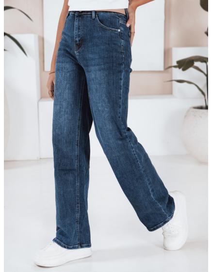 Dámské džíny wide leg tmavě modré