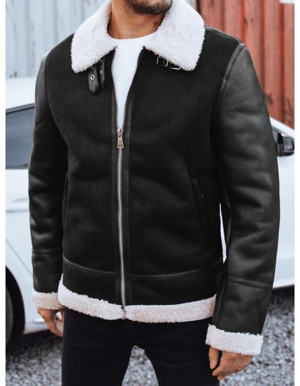 Pánská koženánková bunda, černá