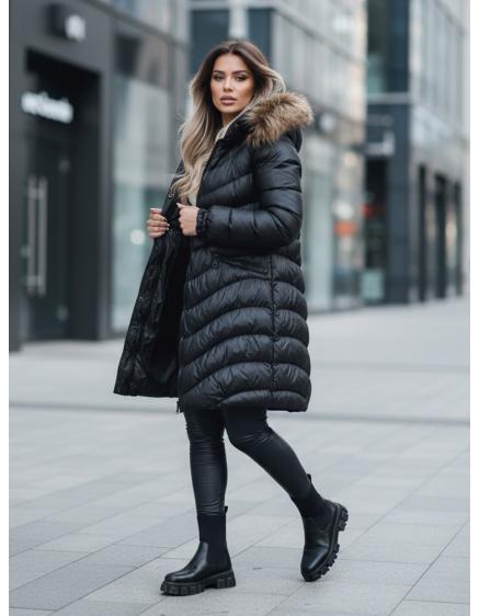 Levně Dámská zimní bunda GLAMOUR FUSION černá