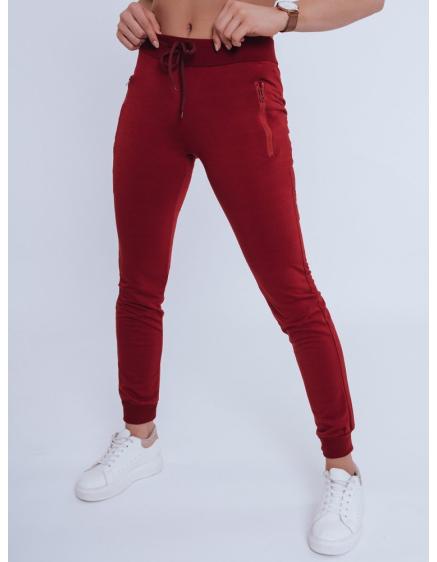 Dámské stylové kalhoty FENDI tmavě červená
