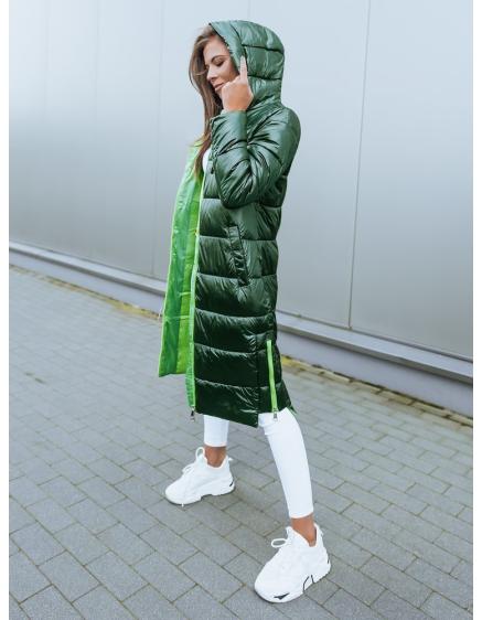 Dámská dlouhá bunda s kapucí BETHANNY zelená