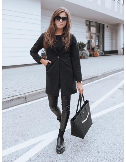 Dámská stylový kabát na knoflík LUGI černá