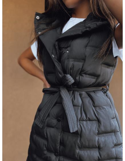 Dámská prošívaná vesta s kapucí PAOLLA černá