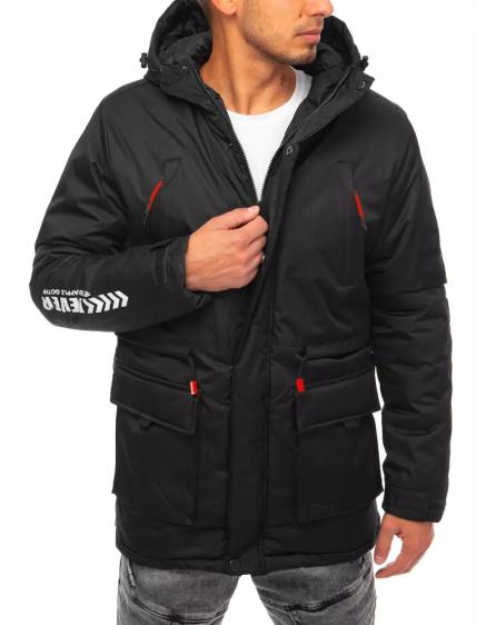 Pánská zimní bunda s kapucí ARROW černá