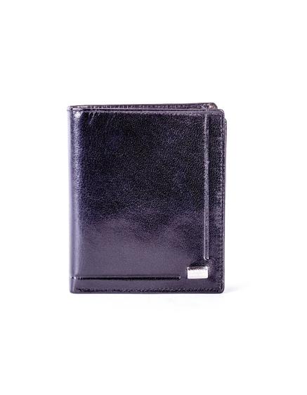 Embosovaná černá peněženka z pravé kůže