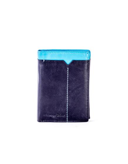 Černo-modrá pánská kožená peněženka