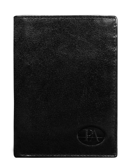 Pánská vertikální kožená peněženka černá bez zapínání