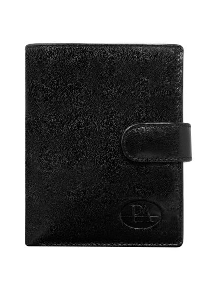 Černá klasická pánská kožená peněženka se sponou