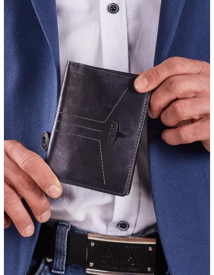 Pánská tmavě modrá kožená peněženka