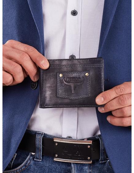 Tmavě modrá pánská peněženka s nášivkou