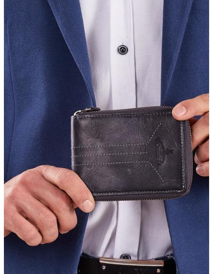 Tmavě modrá pánská peněženka na zip