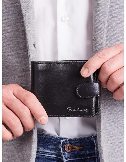 Pánská kožená horizontální peněženka černá