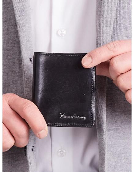 Černá vertikální elegantní kožená peněženka