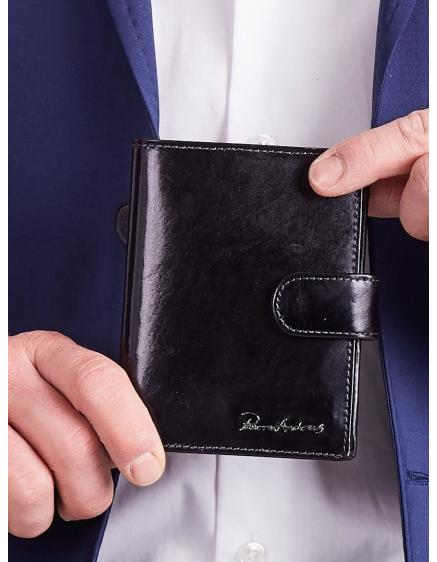Černá elegantní vertikální pánská peněženka