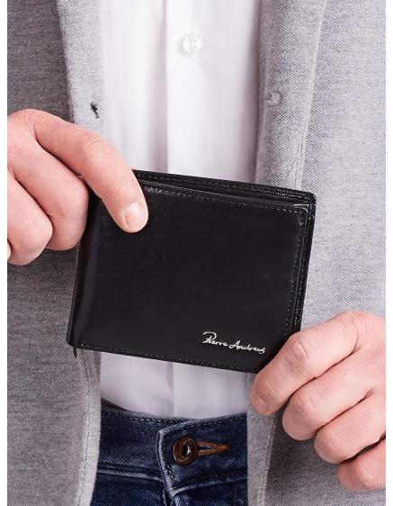 Černá horizontální elegantní pánská peněženka