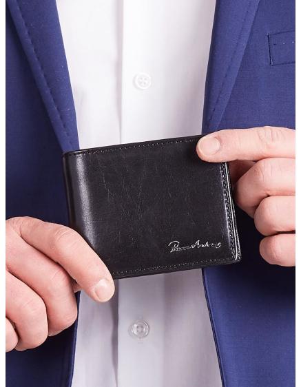 Pánská podlouhlá kožená peněženka černá