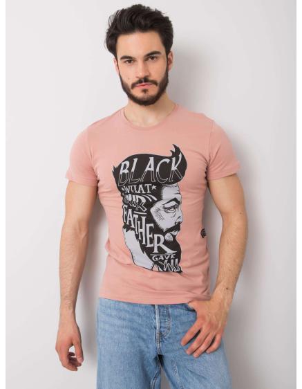 Pánské špinavě růžové bavlněné tričko Aiden