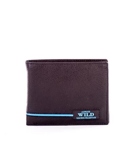 Černá kožená peněženka s modrými vložkami