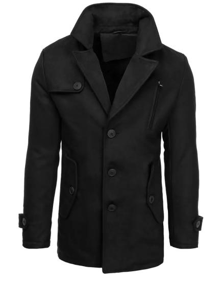 Pánský jednořadý kabát STYL černý