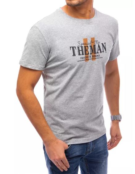Pánské tričko s potiskem THEMAN světle šedé