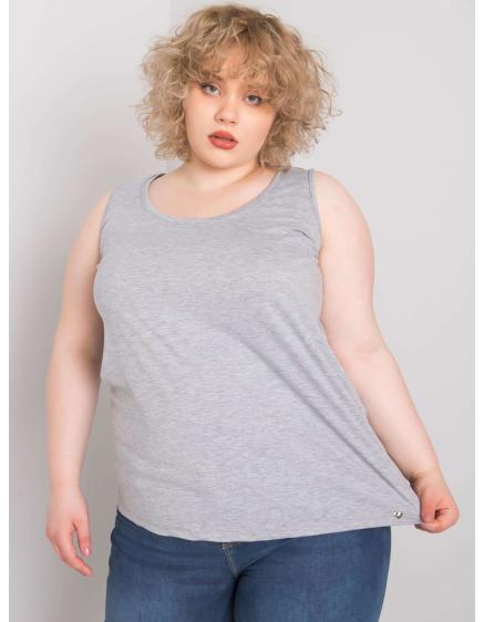 Dámský top dlouhý plus size KEYLA šedý