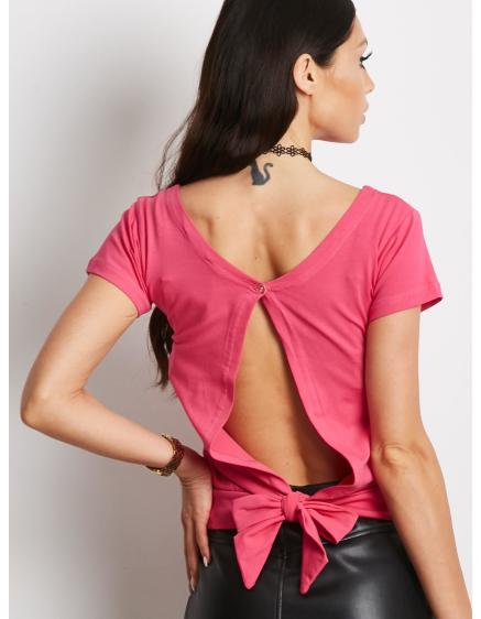 Dámské tričko se zavazováním na zádech BOLA tmavě růžové